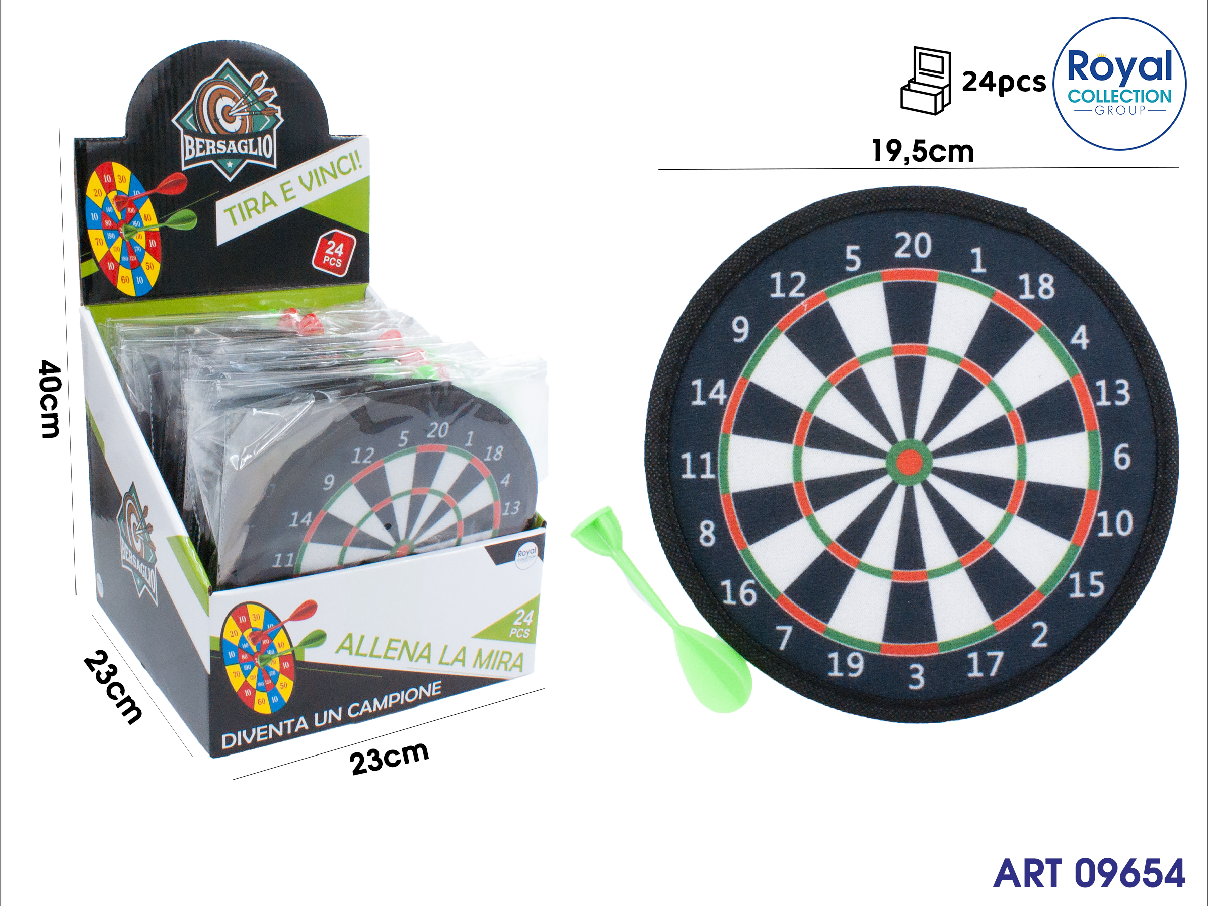 4372323-kty200-1 Dardo Bersaglio Cm 19.5 Display 24 Pz
