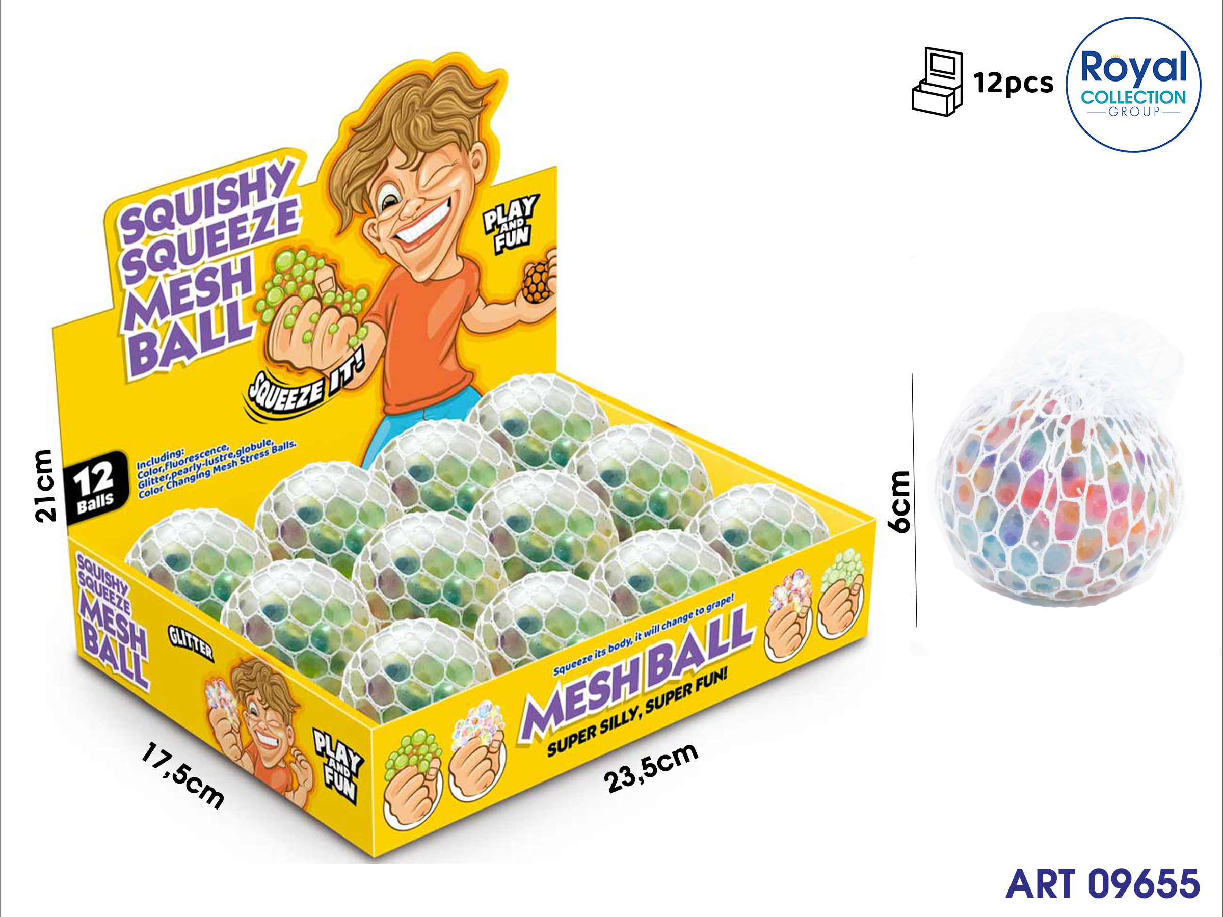 3195039-933b Squishy Ball Cm 6 Display 12 Pz