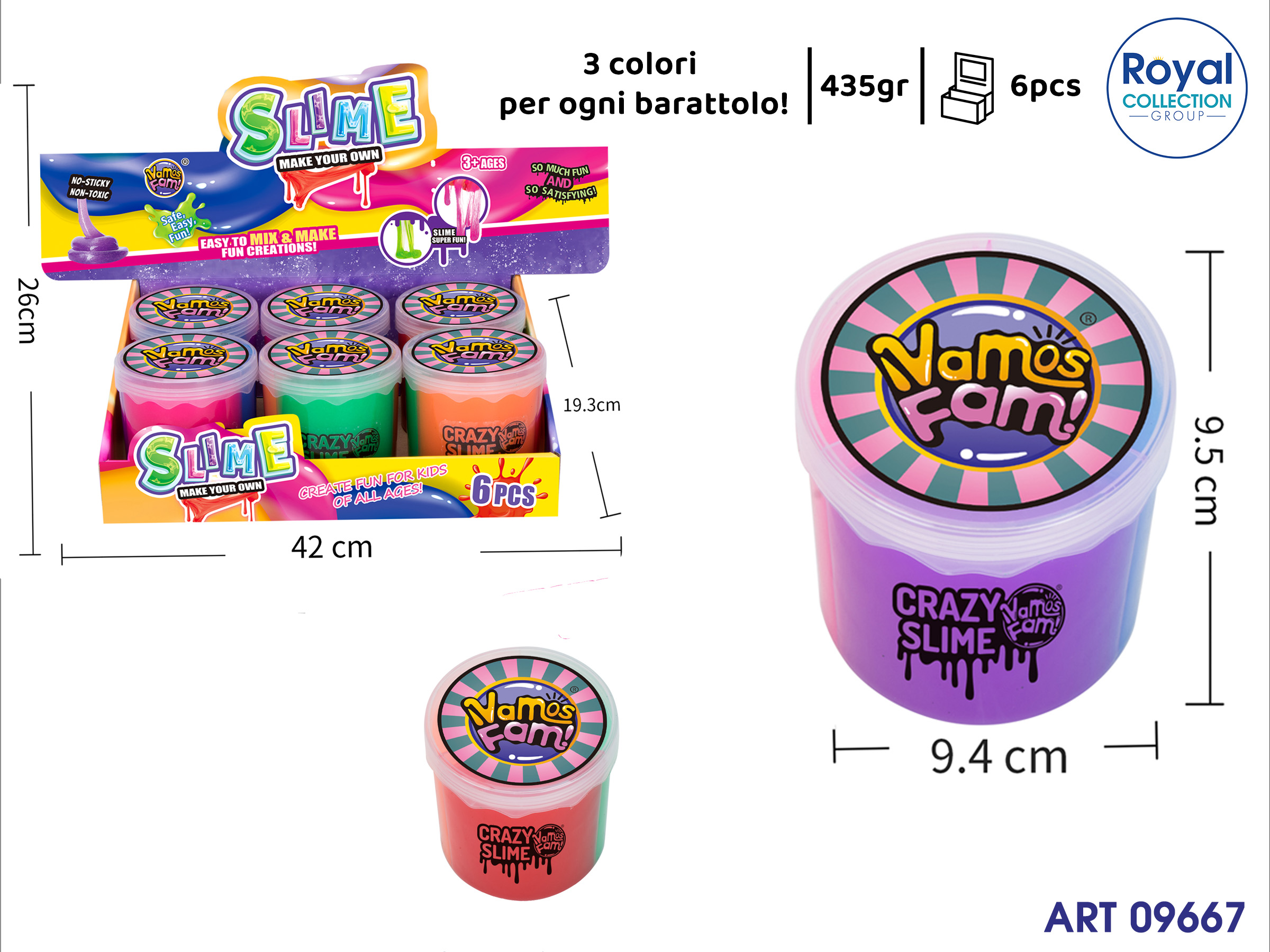 3118382-8511 Slime Col Gr 435 Cm 10 Display 6 Pz